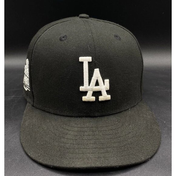 New Era 59Fifty LA Dodgers Baseball Black World Series Fitted Hat Size 7 1/2 - Picture 4 of 10
